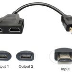 HDMI Adapter Splitter Y  Cable Male 1 to 2 Dual Hdmi  Female  Converter 1080P  Plug & Play    Support HD, LED, LCD, TV (Please Use Short Length  )