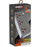 Power Extension   603PU  Multi-Socket Speed-X 8 In 1 2500W  Output Capacity   Universal  3 Power Sockets & 2 USB-C  Ports With 3 USB Quick Charge  Ports  2M  Power Cable  Compatible For  Home  Office Electrical Appliances  Computers  Laptops  Printers  Modems Speakers