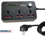 Power Extension   603PU  Multi-Socket Speed-X 8 In 1 2500W  Output Capacity   Universal  3 Power Sockets & 2 USB-C  Ports With 3 USB Quick Charge  Ports  2M  Power Cable  Compatible For  Home  Office Electrical Appliances  Computers  Laptops  Printers  Modems Speakers - Image 2