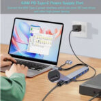 Super Speed   Aluminum Alloy 5Gbps Transfer  Fast Data Type - C OR  USB 3.0 Male  2 in 1  Ultra Slim 7 In 1   to Female 5 Ports USB 3.0  Hub & 2 Ports Type C  Compatible Devices  Laptop Desktop PC MacBook  Keyboard Mouse Printer USB Card Reader - Image 5