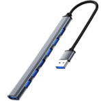 Super Speed   Aluminum Alloy 5Gbps Transfer  Fast Data   USB 3.0 Male    Ultra Slim 7 In 1    Female 7 Ports USB 3.0  Hub  Compatible Devices  Laptop Desktop PC MacBook  Keyboard Mouse Printer USB Card Reader  USB Flash Drive  USB Accessories - Image 2
