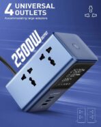 Multi-Purpose  Tower  Extension Power Socket  SC2    45W   Fast  Charging LED Display Light   LDNIO 7 In 1 2500W High-Power Output Capacity   Universal  4    Power Sockets & 2  USB-C  PD  Ports  With 1 USB-A   QC Ports  2M  Heavy Power Cable  Compatible With    Home  Offices  Workstations  Gaming Setups  Travel Use - Image 4