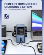 Multi-Purpose  Tower  Extension Power Socket  SC2    45W   Fast  Charging LED Display Light   LDNIO 7 In 1 2500W High-Power Output Capacity   Universal  4    Power Sockets & 2  USB-C  PD  Ports  With 1 USB-A   QC Ports  2M  Heavy Power Cable  Compatible With    Home  Offices  Workstations  Gaming Setups  Travel Use - Image 5