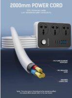 Power Extension   SC3604C  Premium Multi-Socket LDNIO 9 In 1 2500W High-Power Output Capacity   Universal  3 Power Sockets & 3 USB-C  Ports With 3 USB Ports  2M  Heavy Power Cable - Image 2