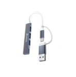 Super Speed   Aluminum Alloy 5Gbps Transfer  Fast Data Type - C Or USB 3.0 Male  2 in 1  Ultra Slim 4 In 1   to Female 4 Ports USB 3.0  Hub  Compatible Devices  Laptop Desktop PC MacBook  Keyboard Mouse Printer USB Card Reader - Image 3