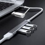 Super Speed   Aluminum Alloy 5Gbps Transfer  Fast Data Type - C Or USB 3.0 Male  2 in 1  Ultra Slim 4 In 1   to Female 4 Ports USB 3.0  Hub  Compatible Devices  Laptop Desktop PC MacBook  Keyboard Mouse Printer USB Card Reader