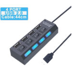 Super Speed  Plug & Play ABS  Plastic  individual ON/OFF button With LED Indicator  Transfer  Fast Data  Speed  USB  2.0 Male    4 In 1  Female 4 Ports USB 2.0  Hub - Image 4
