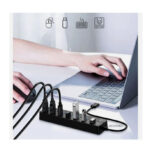Super Speed  Plug & Play ABS  Plastic  Individual ON /OFF  switch With LED Indicator  Transfer  Fast Data 5Gbps Speed  USB   3.0 Male    7 In 1    Female 7 Ports USB 3.0  Hub  Compatible Devices  Laptop Desktop PC MacBook  Keyboard Mouse Printer USB Card Reader - Image 6