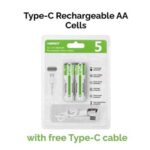 Rechargeable  Lithium ion Suitable  Long Lasting  Or Leak-resistant construction AA Battery Cells  With USB TYPE C Cable  Compatible Devices  Wall Clocks  Flashlights & Torches Toys & Gaming Controllers Calculators Portable Radios