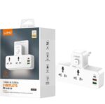Multi-Purpose Extension Power Socket  SC2311 Touch Night Lamp  20W Fast Charging    LDNIO 5 In 1 2500W High-Power Output Capacity   Universal  2    Power Sockets & 1 USB-C  PD  Ports  With 2 USB-A   QC Ports  2M  Heavy Power Cable - Image 6