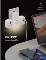 Multi-Purpose Extension Power Socket  SC2311 Touch Night Lamp  20W Fast Charging    LDNIO 5 In 1 2500W High-Power Output Capacity   Universal  2    Power Sockets & 1 USB-C  PD  Ports  With 2 USB-A   QC Ports  2M  Heavy Power Cable