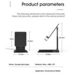 Multifunctional  Heavy Duty   Angle Adjustment  Digital Folding   Material Metal Alloy (Size 189*124*44mm) Desktop  Tablet   Stand Or Mobile  Holder  Compatible Devices   Apple iPhone  Samsung Galaxy Series Google Pixel  Xiaomi Redmi Poco OPPO Vivo