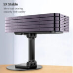 Foldable  Compact    Angle Adjustment  360 Rotation  Easy to Carry    Material ABS Plastic  JMARY MK-59  Tablet  Or Mobile  Stand  Holder  Compatible Devices   Apple iPhone  Samsung Galaxy Series Google Pixel  Xiaomi Redmi Poco OPPO Vivo - Image 5