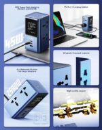 Multi-Purpose  Tower  Extension Power Socket  SC2  45W Fast Charging LED Display Light LDNIO 7 In 1 2500W High-Power Output Capacity   Universal  4  Power Sockets & 2  USB-C  PD  Ports  With 1 USB-A   QC Ports  2M  Heavy Power Cable