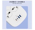 Multi-Purpose Extension Power Socket  SC4407C Premium Multi-Socket LDNIO 8 In 1 2500W High-Power Output Capacity   Universal  4 Power Sockets & 2 USB-C  Ports  With 2 USB-A  Ports  2M  Heavy Power Cable
