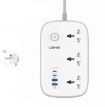 Power Extension   SC6 Premium Multi-Socket LDNIO 7 In 1 3250W High-Power Output Capacity   Universal  3 Power Sockets & 2 USB-C  Ports PD Fast Charging 45W Up to With 2 USB-A  Ports  2M  Heavy Power Cable - Image 2