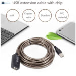 High Speed Data Transfer With IC  400Mbps   Active Repeater  Plug & Play  Material PVC   Extension Extender Cable Length   10M USB 2.0  Male  to  Female  Cable - Image 6