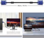 VGA Male to Male  15 Pin  1080P OD 8MM Extra Durability &  Protection  15M  Video Cable Support  Devices PC  HD TV  Laptop Monitor Screen Projector - Image 2