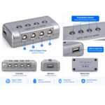 Compact & Durable Design USB 2.0 Auto 4 Port Printer Sharing Switch Compatible For Computers Laptops Windows  MacBook - Image 6