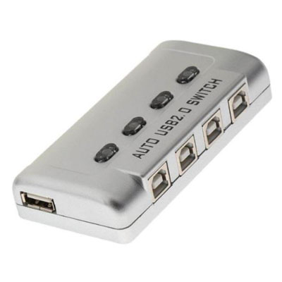4 port printer 05 Compact & Durable Design USB 2.0 Auto 4 Port Printer Sharing Switch Compatible For Computers Laptops Windows MacBook - Image 1